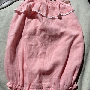 Beautiful pink peachy gauze romper.